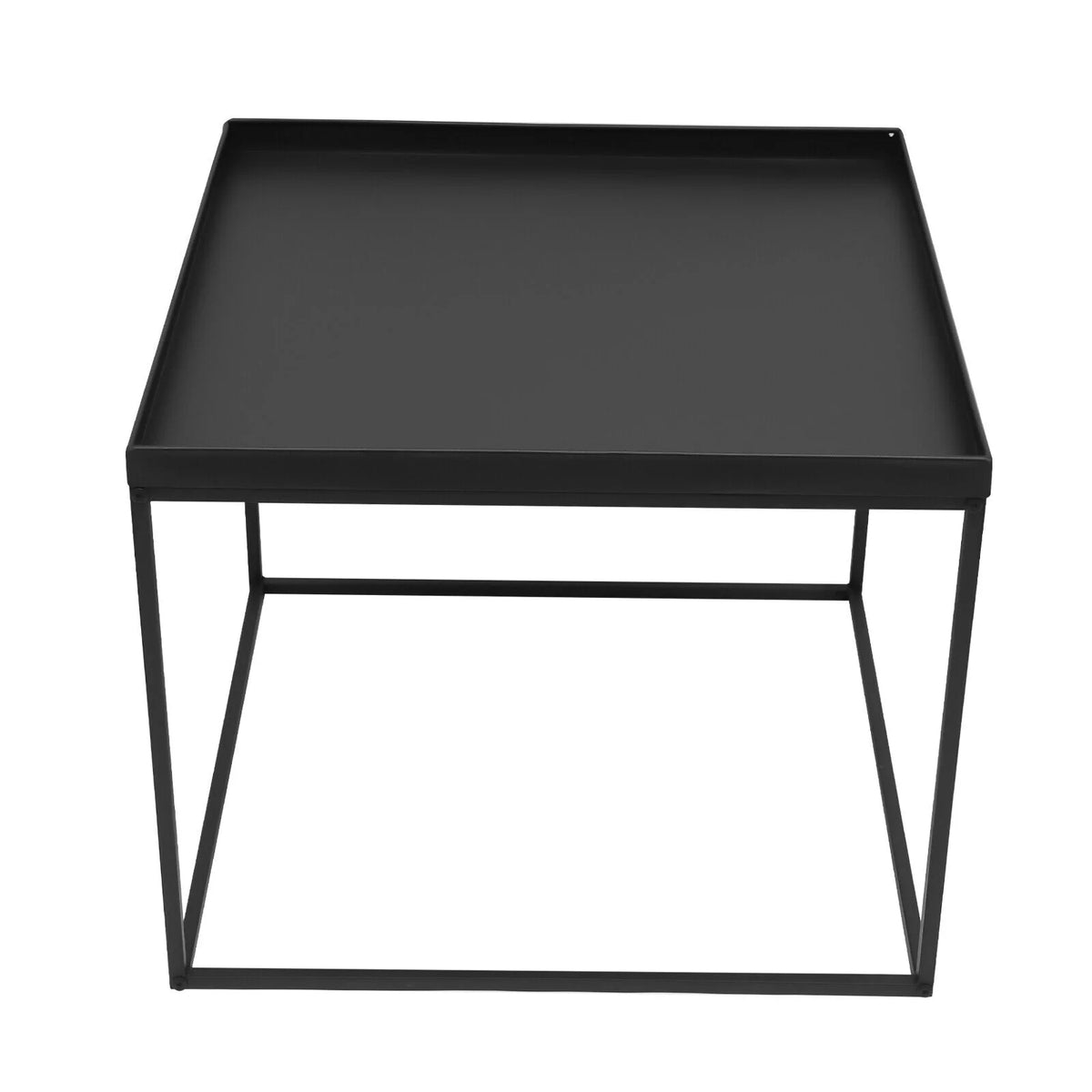 24" Square Steel Side Table Black R747454