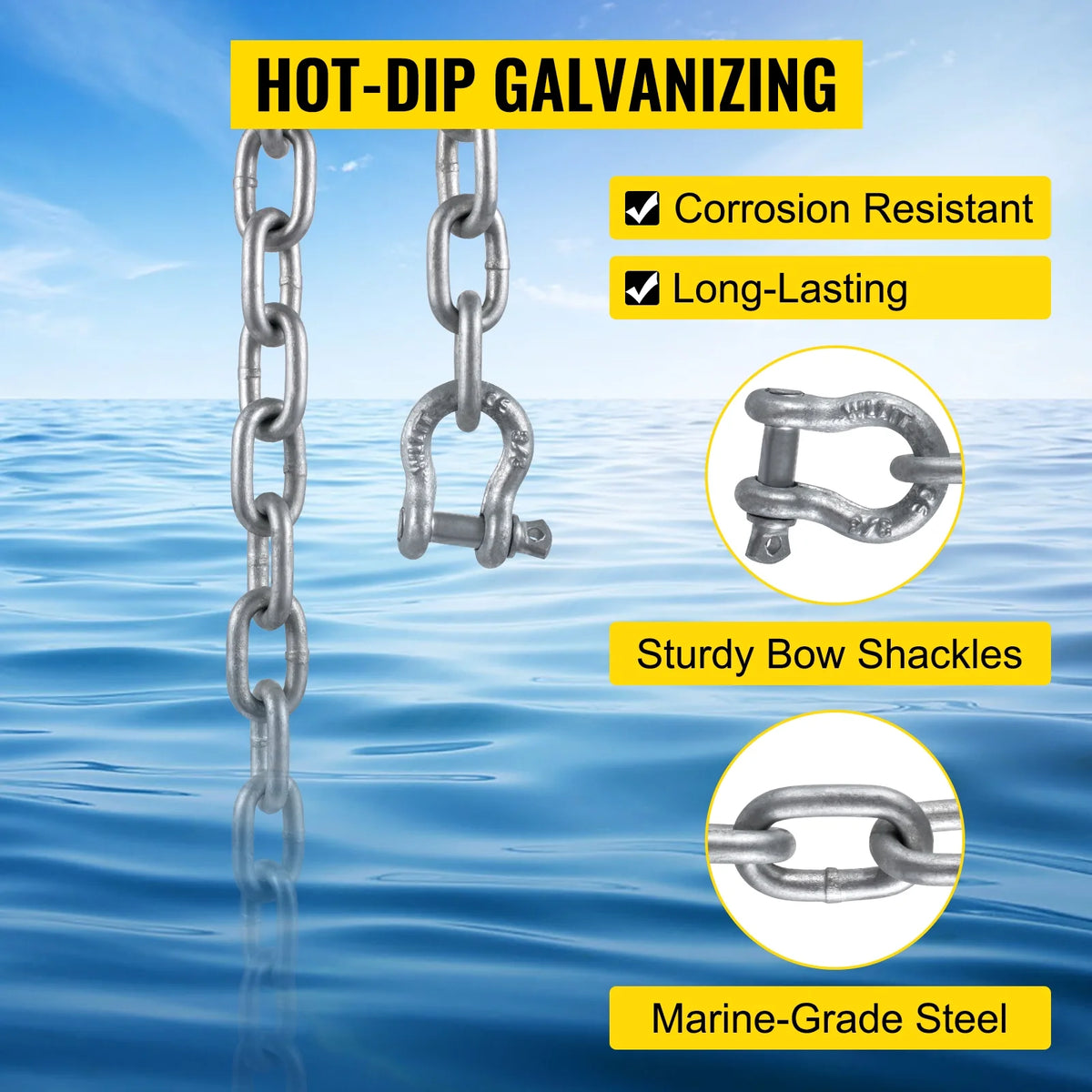 Galvanized Anchor Chain with Shackles W5083