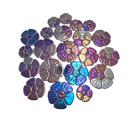 1.1 LB White Iridescent Flower Ceramic Mosaic Tiles I1434