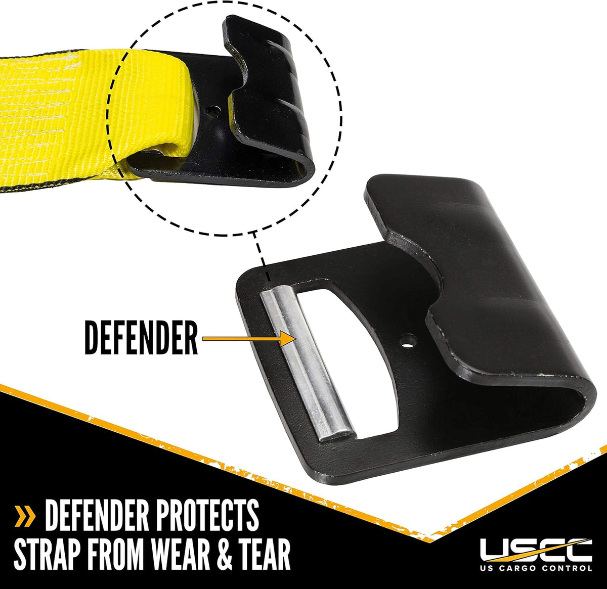 Yellow Ratchet Strap with Flat Hooks 2 Pack P695