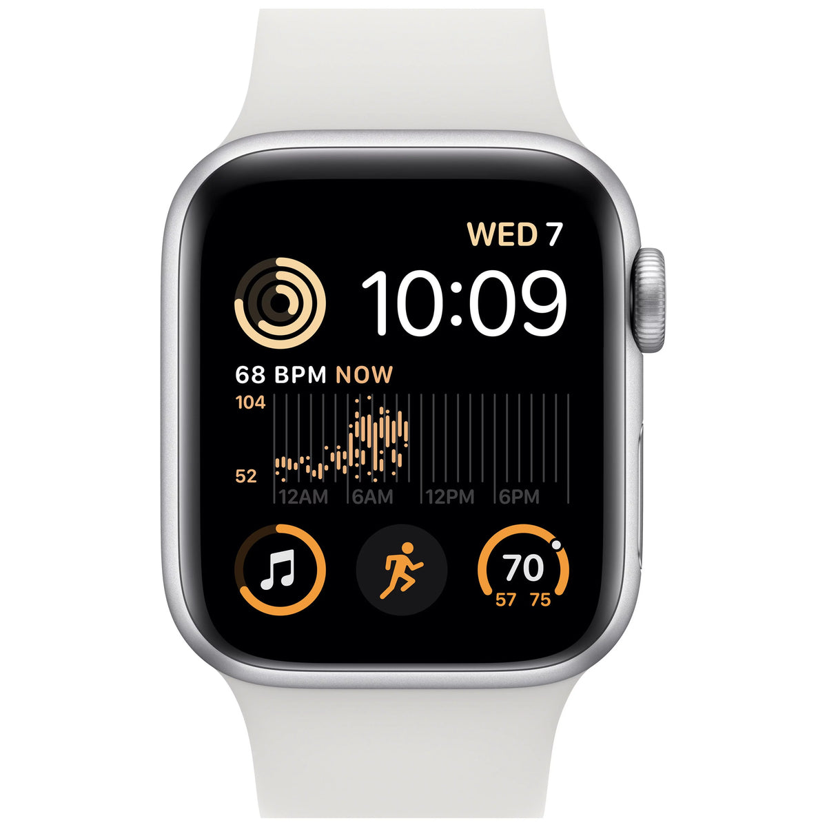 Apple Watch SE GPS 40mm Silver Aluminum Case with White Sport Band Z693172