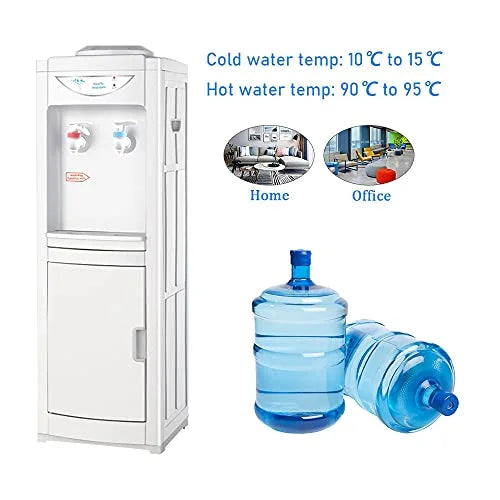 White 5 Gallon Top Loading Plastic Water Cooler Dispenser with Child Safety Lock K17013