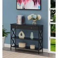 Black Wood and Metal One-Drawer Console Table T637004