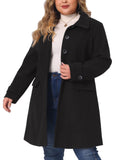 Plus Size Turndown Collar Long Coat Q457