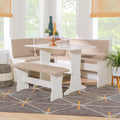 Tan Dining Table and Bench Set with Storage H53872