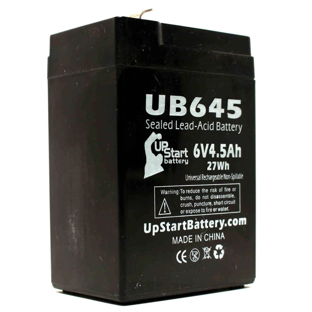 2x Pack 6V 4.5Ah Sealed Lead Acid Battery with F1 to F2 Terminal Adapters W841221
