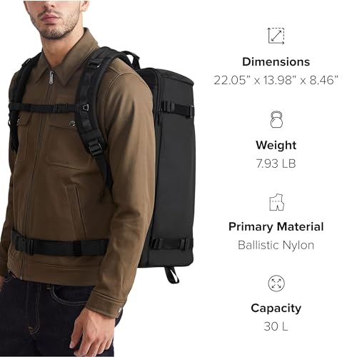 Large Travel Laptop Backpack - 22.0" X 14.0" X 8.5" - Midnight Navy/Khaki X4363