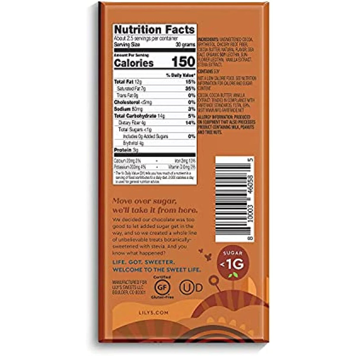 Extra Dark Salted Caramel Chocolate Bar 70% Cocoa 2.8 ounce 12-Pack U451074