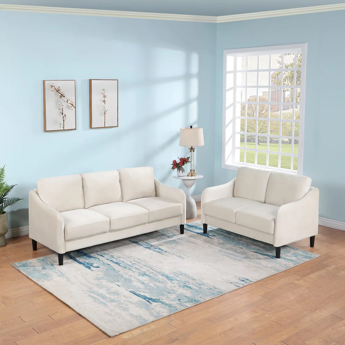 Beige Loveseat Sofa S445