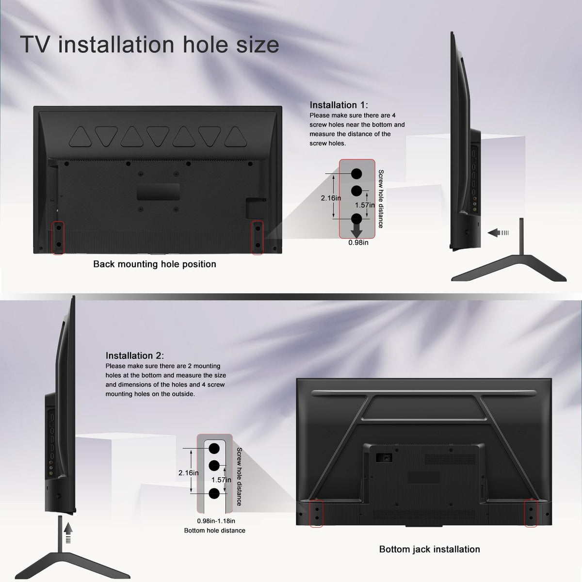 TV Stand with Mounting Legs M7775