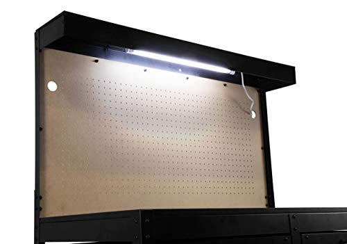 Black 48-Inch Workbench with Power Outlets and Light K45315