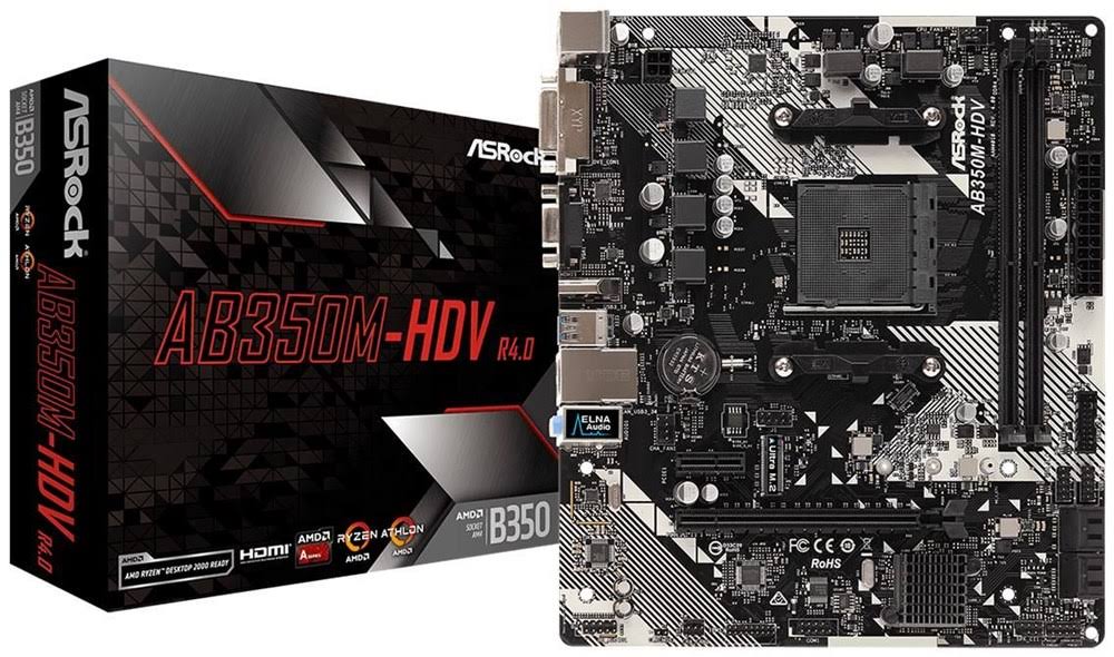 AMD B350 AM4 Micro ATX DDR4-SDRAM Motherboard U626647