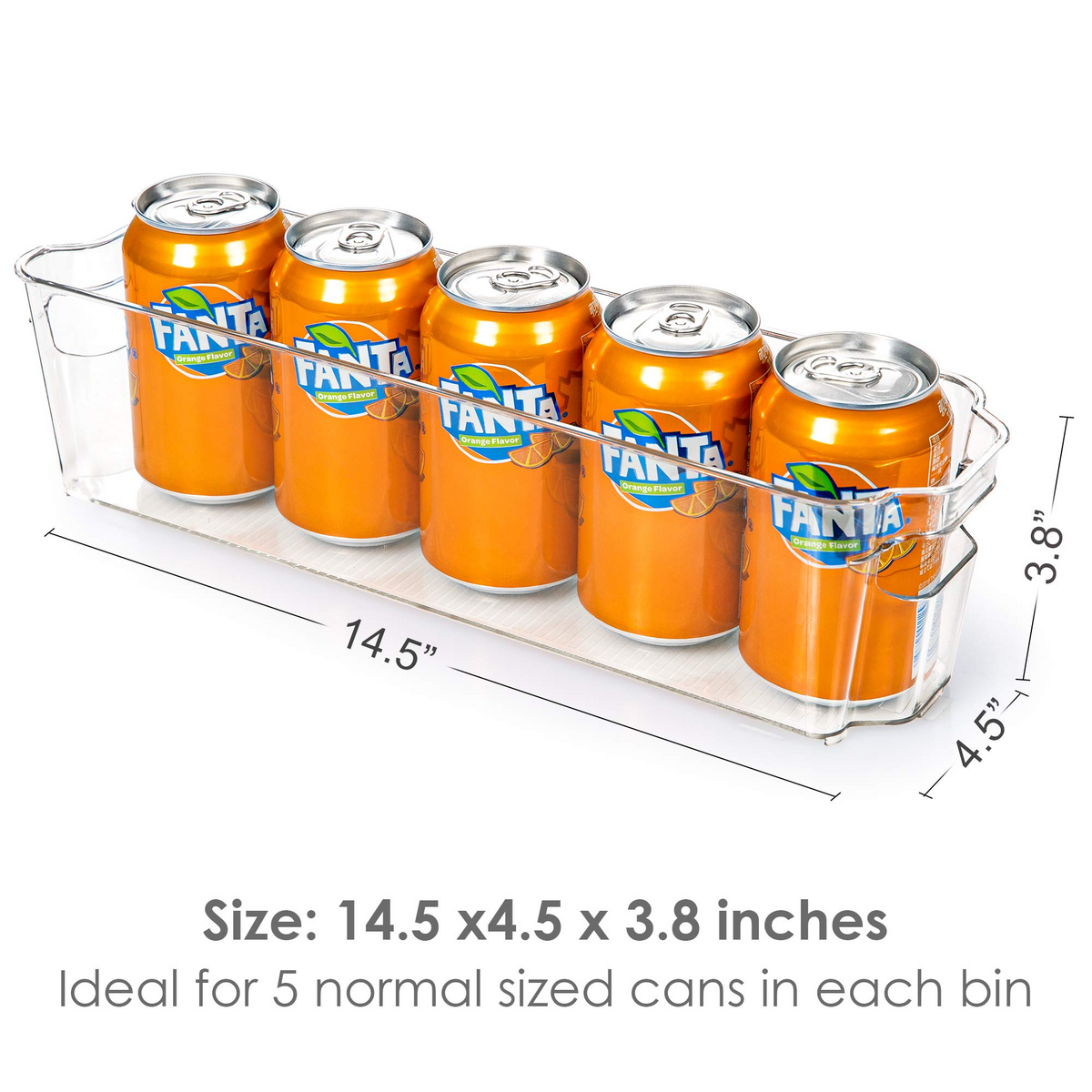 4pcs Clear Plastic Fridge Organizer Bins R952961