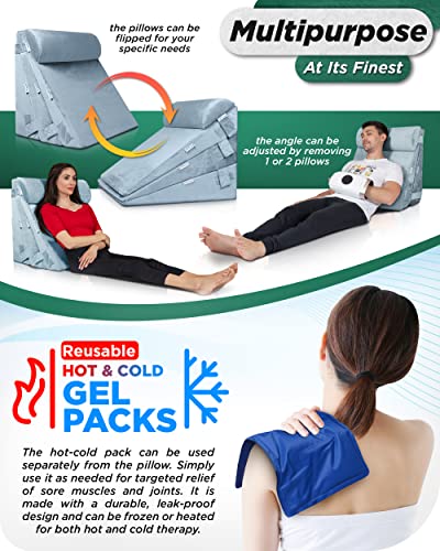 4pcs Orthopedic Bed Wedge Pillow Set Memory Foam I5043
