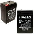 2x Pack 6V 4.5Ah Sealed Lead Acid Battery with F1 to F2 Terminal Adapters W841221