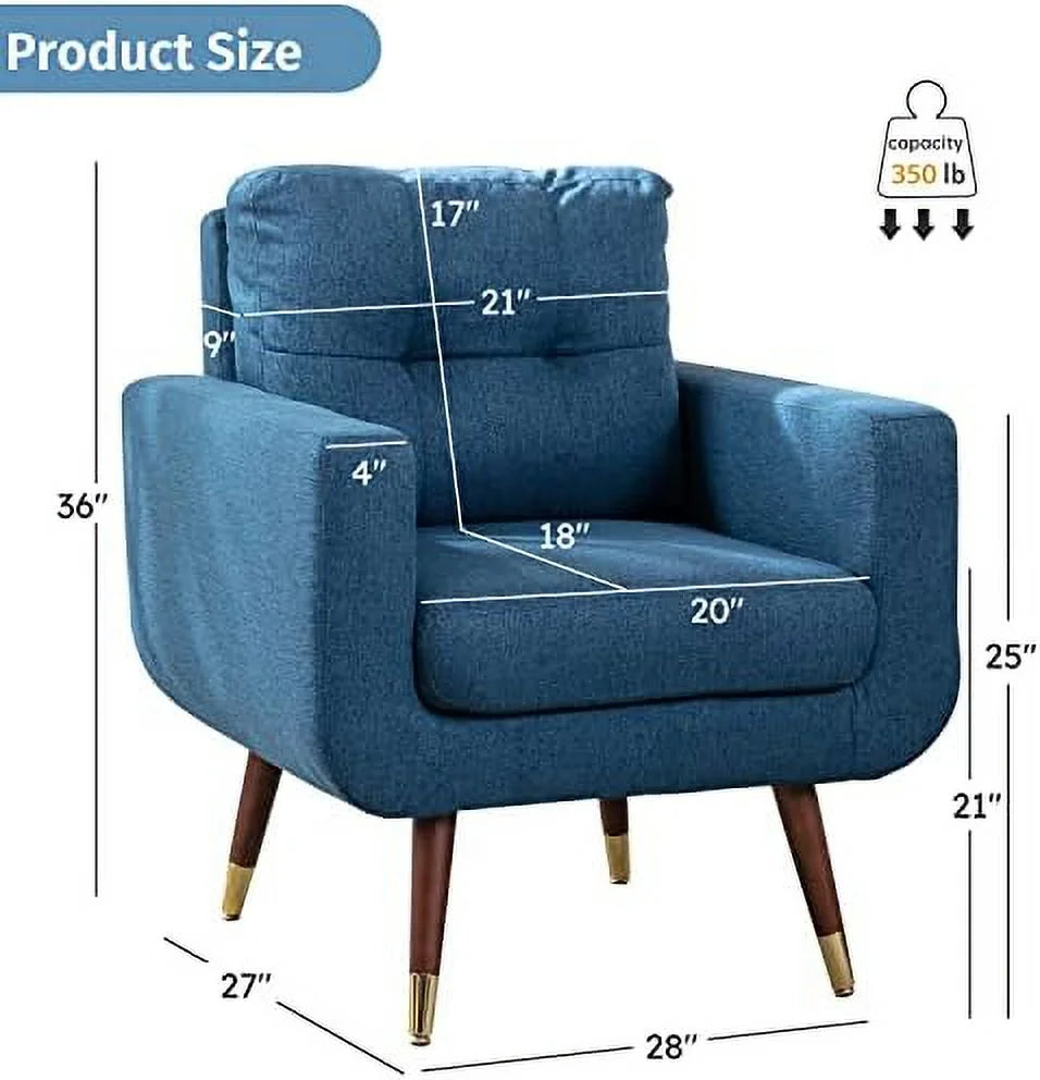 Yellow Upholstered Tufted Accent Chair A911