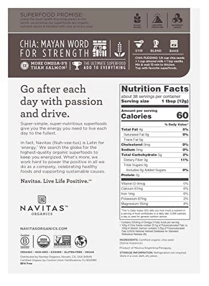 Organic Chia Seeds 16 oz K911188