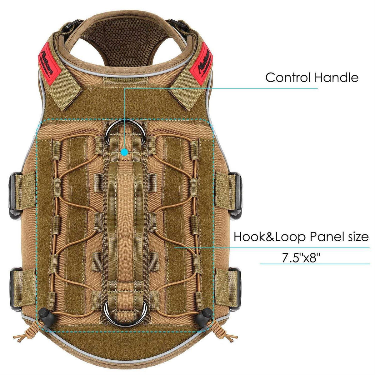 Tactical Dog Harness Reflective No Pull with Handle B84486