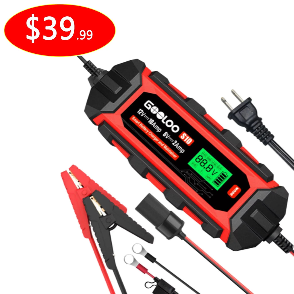 6 Amp 6V 12V Smart Trickle Battery Charger with LCD Display I128753