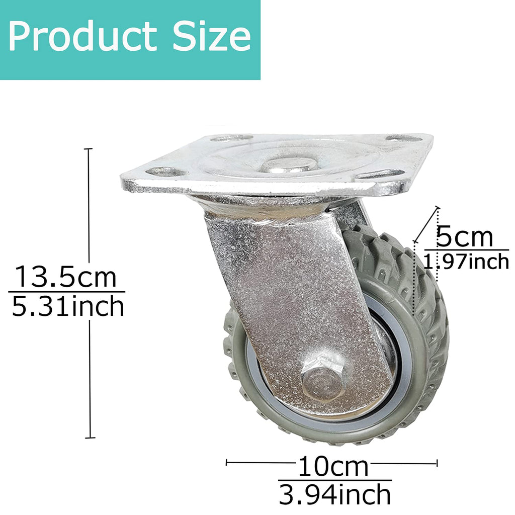 4 Inch Heavy Duty Swivel Casters with Locking Brakes Pack of 2 Z88661