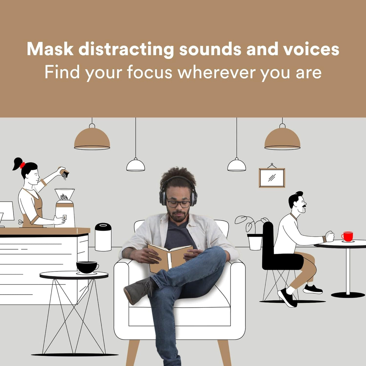 3M Quiet Space Headphones, Adjustable White Noise Technology, Great for Voice and Video Calls, Wireless, Bluetooth, 30 + Hours of Battery Life Y695