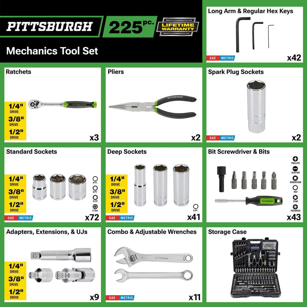 225-Piece Mechanics Tool Set J119