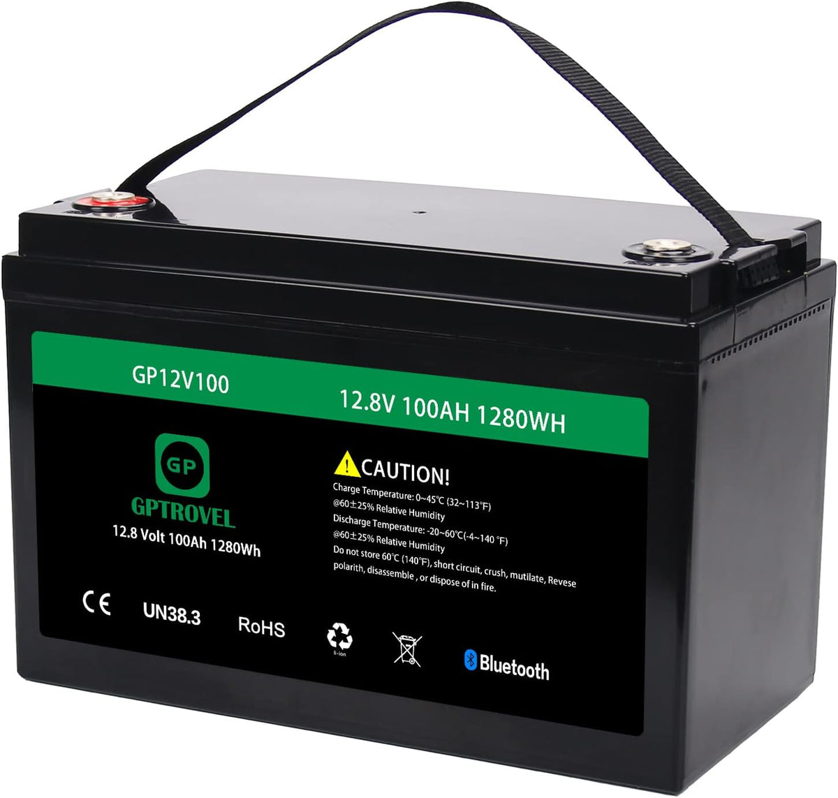 Rechargeable 12V 50Ah LiFePO4 Deep Cycle Lithium Battery with Bluetooth M500