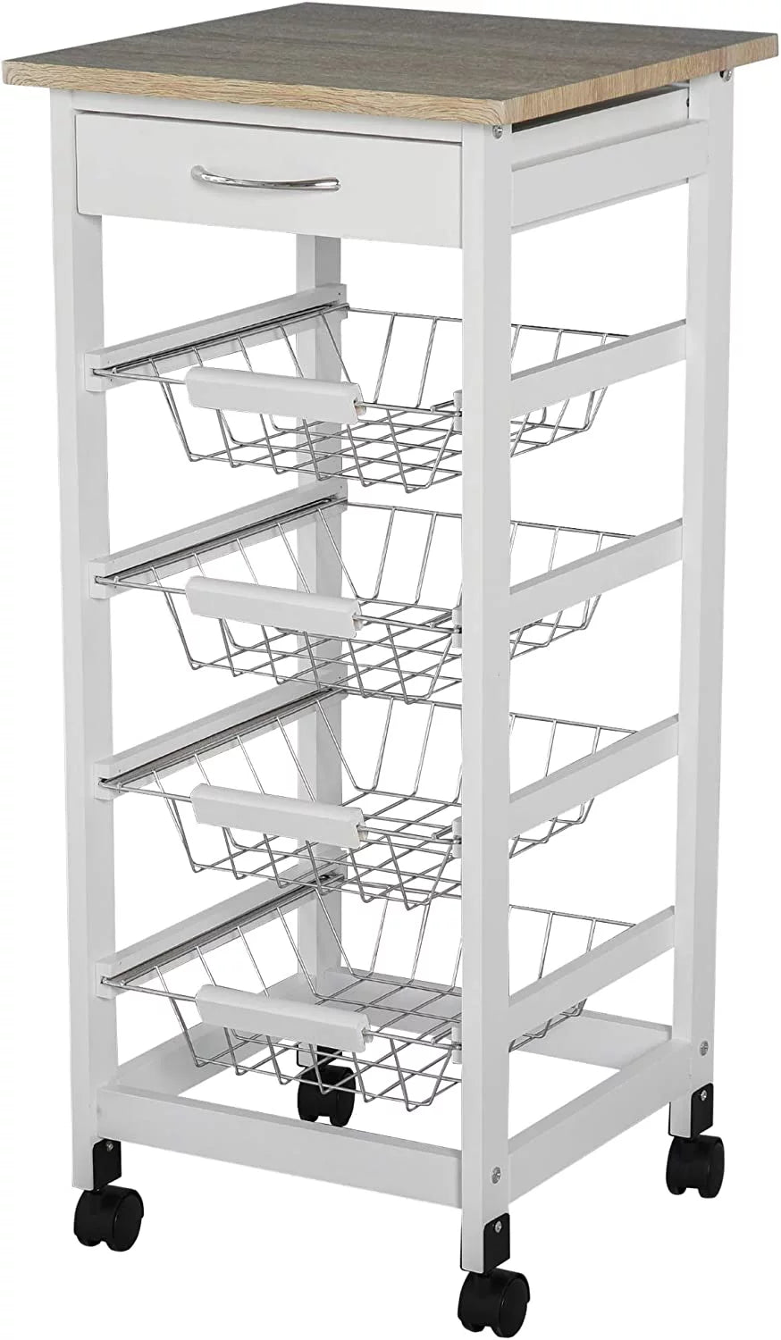 Gray Rolling Kitchen Cart with Storage S342