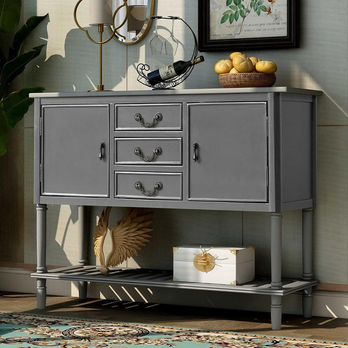Console Table with 2 Cabinets and 3 Storage Drawers F921809