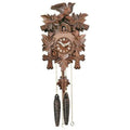 One Day Hand-Carved Cuckoo Clock with Five Maple Leaves & One Bird, Yellow O153671