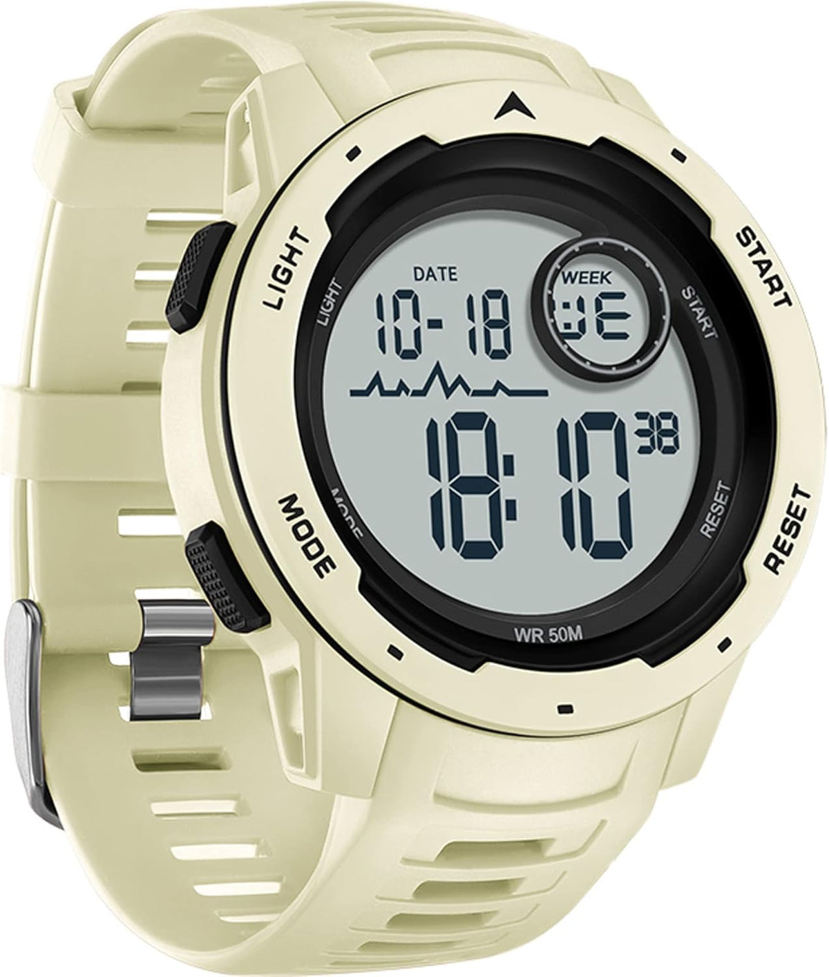 Mens Digital Sports Watch Solar Powered Waterproof Stopwatch V6712