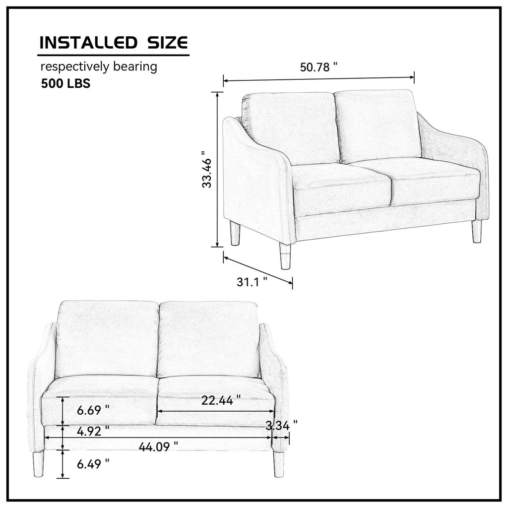 Beige Loveseat Sofa S445