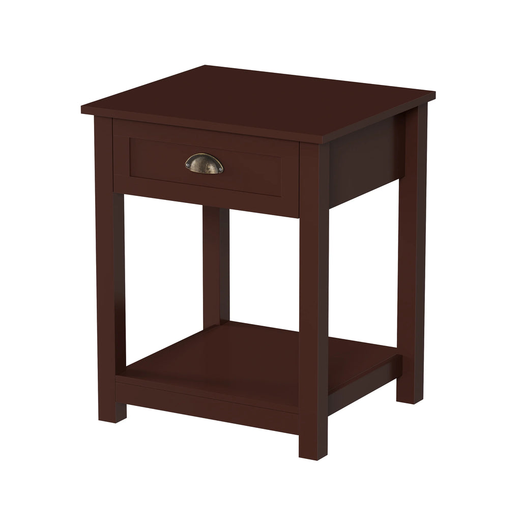 Wooden End Table with Storage Drawer and Shelf C236405