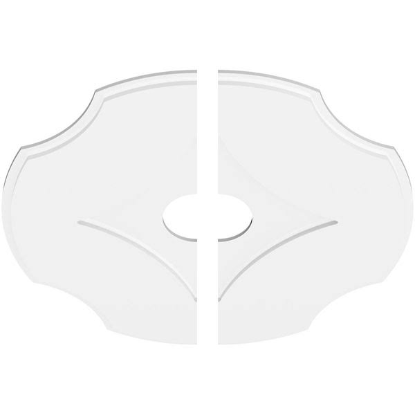 34 inchod x 6 inchid x 11 3/4 inchc x 1 inchp PVC Contemporary Ceiling Medallion, Two Piece V9564