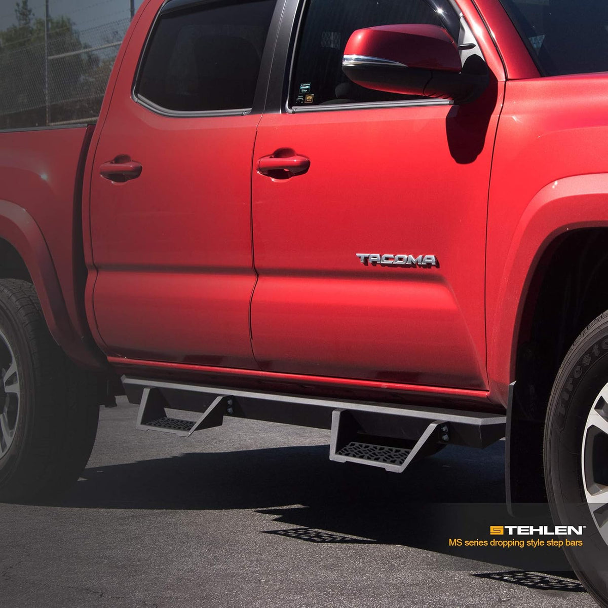 Matte Black Nerf Bars Running Boards for Ford F150 SuperCrew Cab J1777