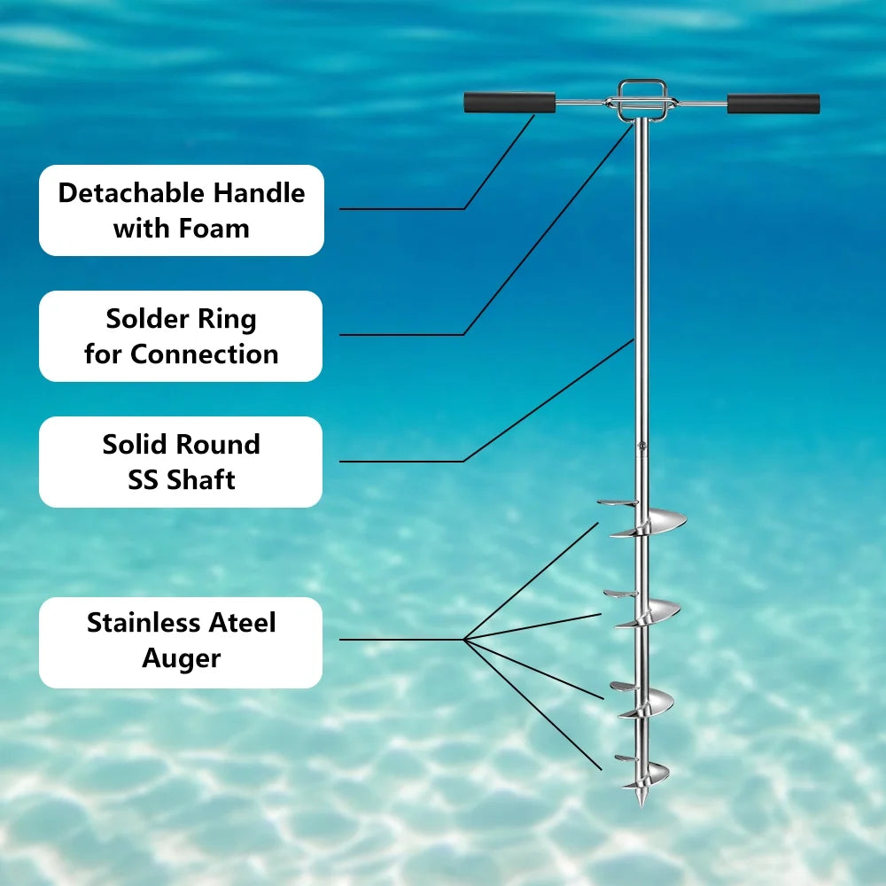 34in 316 Stainless Steel Marine Sand Anchor with Cable and Cleaning Brush Q450055