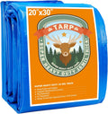 Blue Heavy Duty Waterproof 16 Mil Thick Tarpaulin with Metal Grommets 20x30 E81477