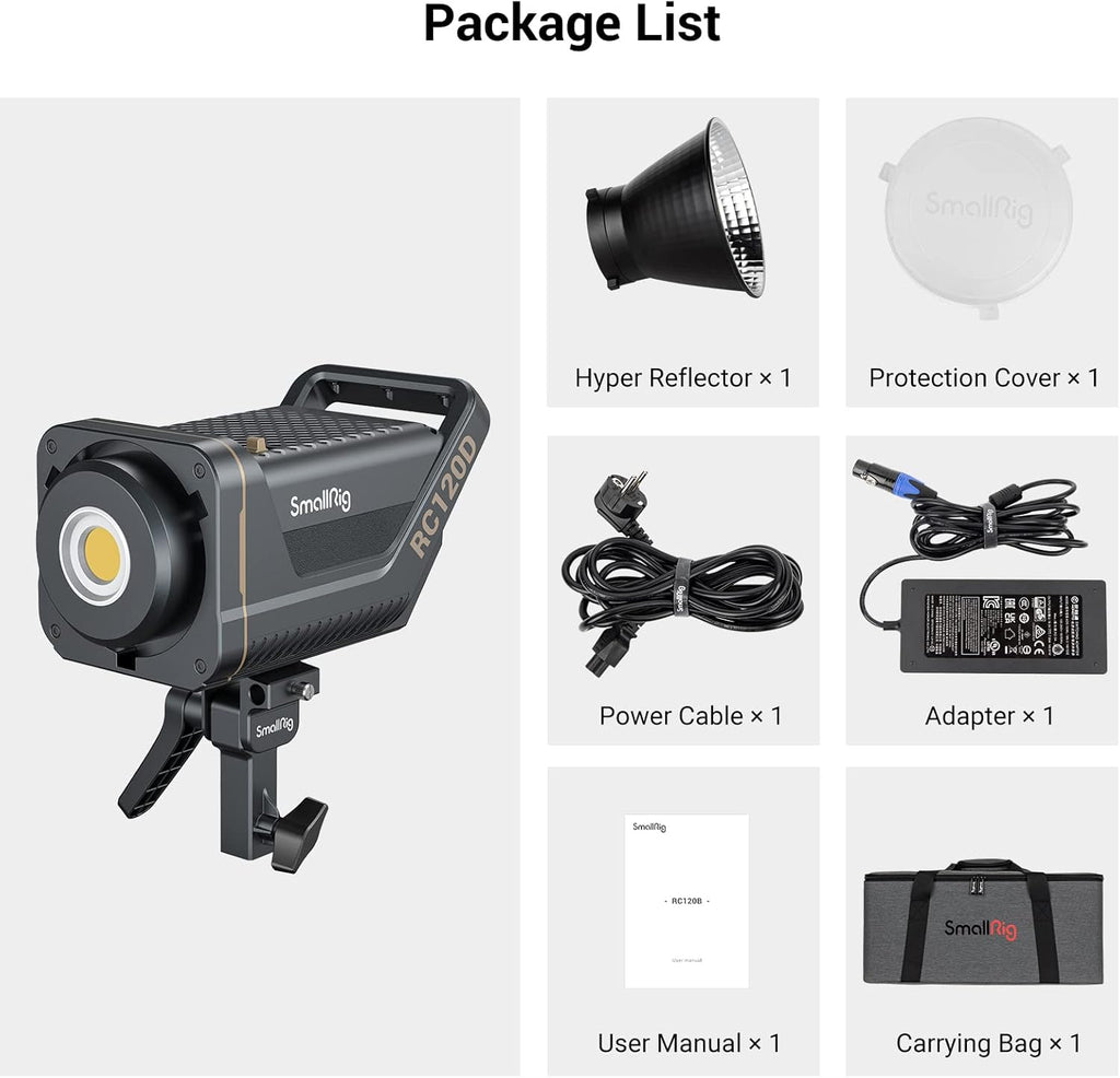 SmallRig RC 120D 120W Bowens Mount LED Video Light U48035