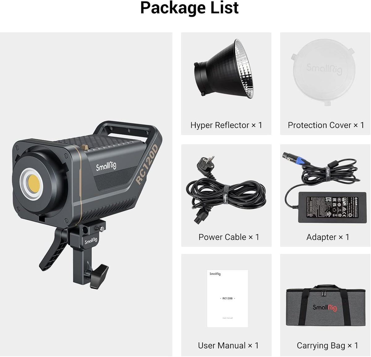 SmallRig RC 120D 120W Bowens Mount LED Video Light U48035