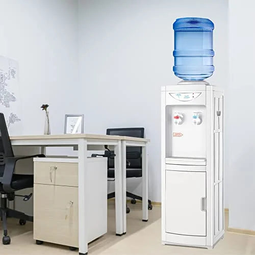 White 5 Gallon Top Loading Plastic Water Cooler Dispenser with Child Safety Lock K17013