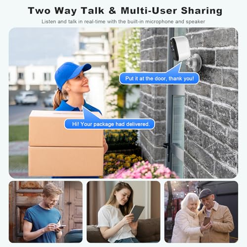 2 Cameras Wireless Outdoor Security Cameras with Spotlight Q36485