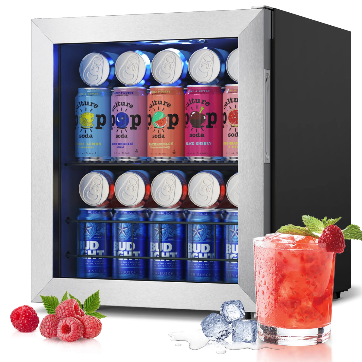 62-65 Can Glass Door Beverage Refrigerator M286