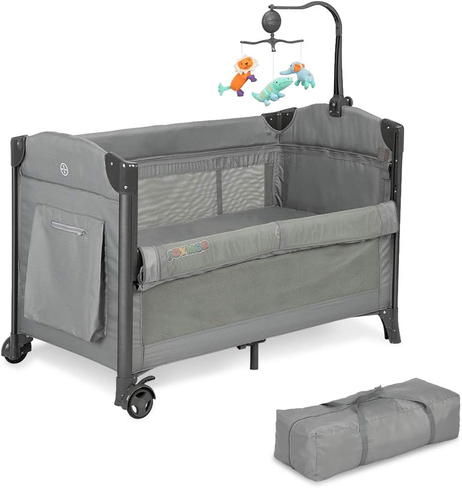 3 in 1 Baby Bedside Sleeper with Mattress and Carry Bag D912046