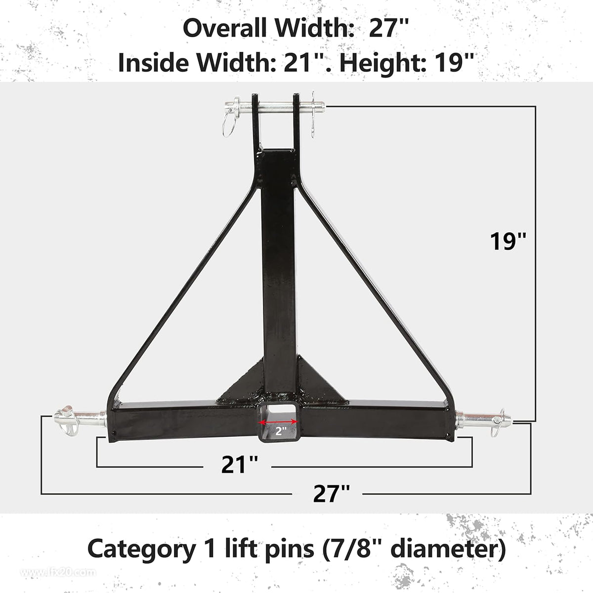 2 Receiver Trailer Hitch Category 1 Tractor Tow Drawbar Adapter L766