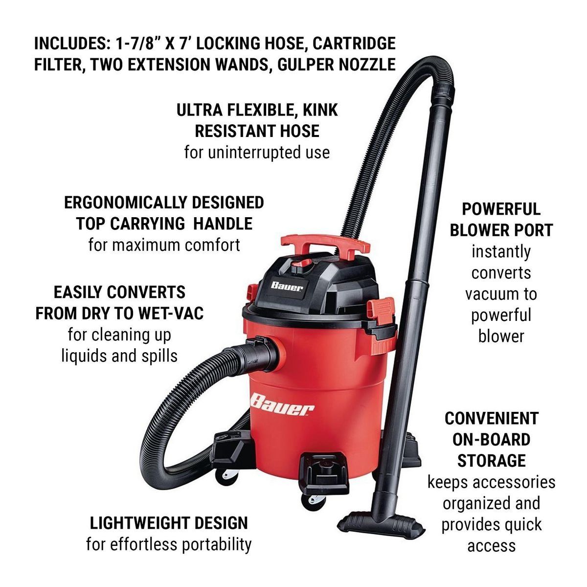 6 Gallon 4 Peak HP Wet/Dry Vacuum S886