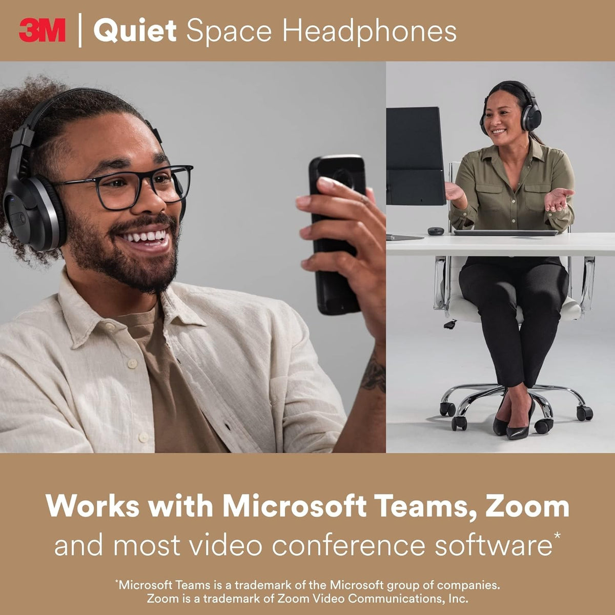 3M Quiet Space Headphones, Adjustable White Noise Technology, Great for Voice and Video Calls, Wireless, Bluetooth, 30 + Hours of Battery Life Y695