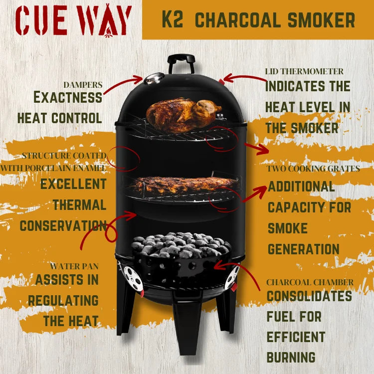 Charcoal Smoker 17 Inch Black J15010