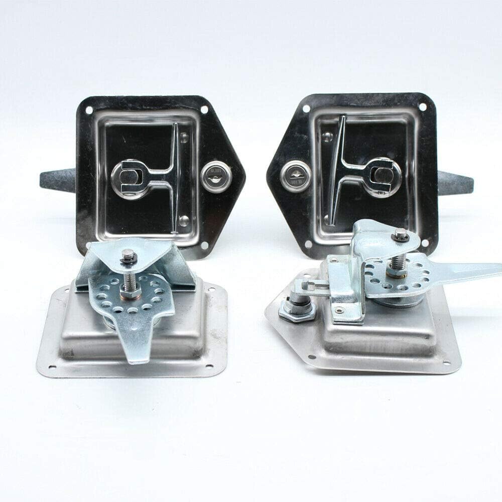 4Pcs Stainless Steel T-Handle Latch with Gasket and Keys Tool Box Lock Q66513
