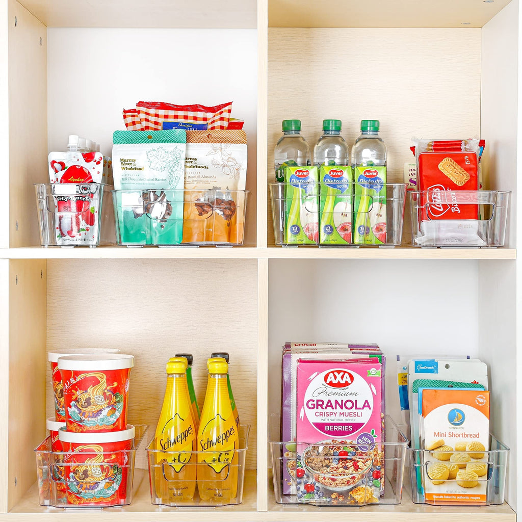 4pcs Clear Plastic Fridge Organizer Bins R952961