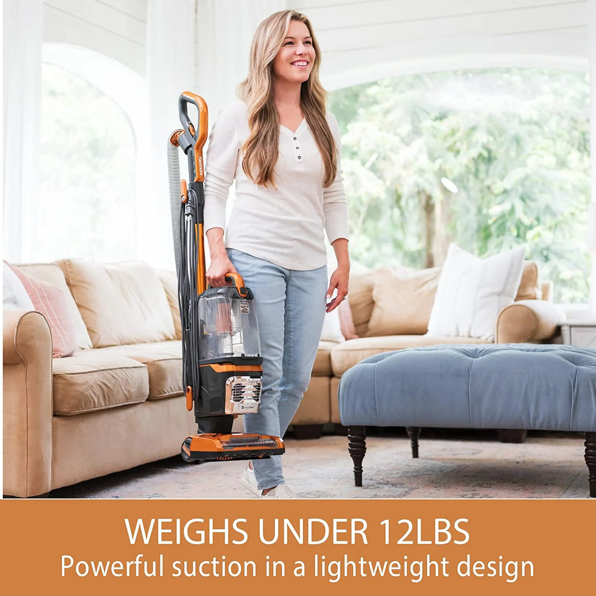 Orange Bagless Upright Vacuum E653
